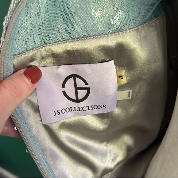 Light Aqua Sequin Long Gown, Mother of Bride/Groom 4 NWT - Picture 8 of 13